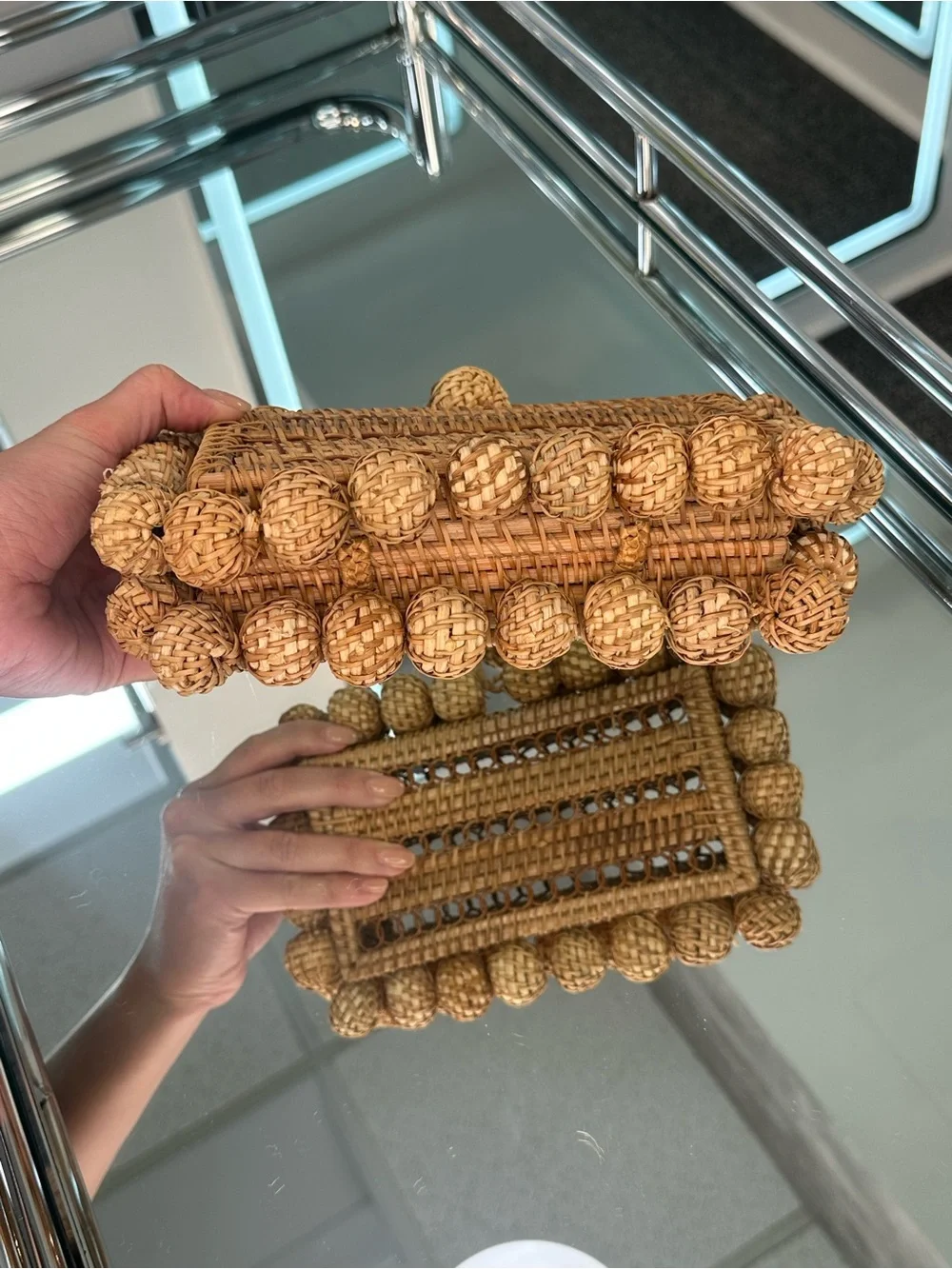 Cult Gaia EOS Rattan Clutch